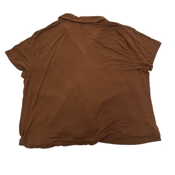 SKIMS Short Sleeve Button Up Top and Drawstring Shorts Set in Copper Women's 3XL - Picture 5 of 8